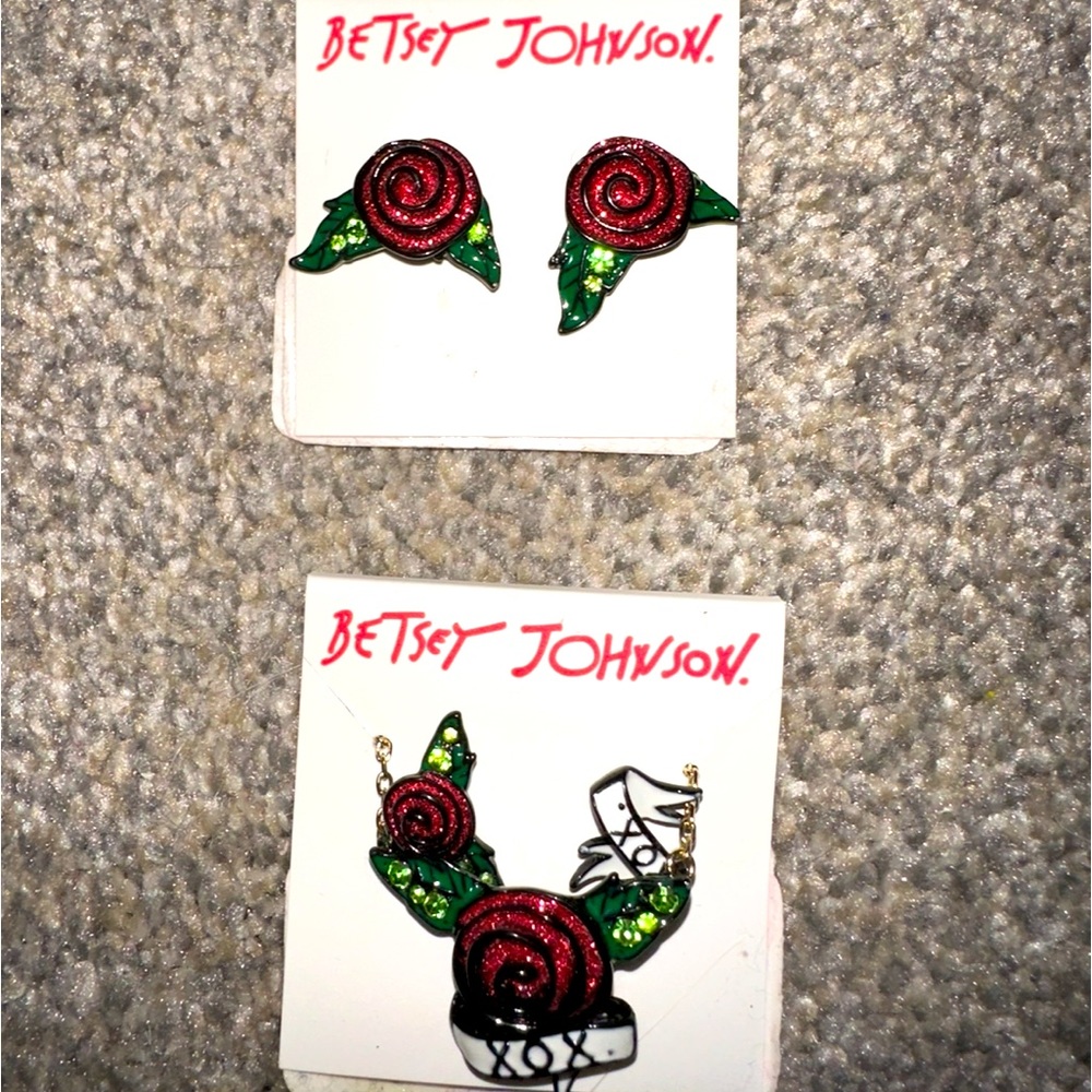Betsy Johnson Earrings AND Matching Necklace (NEW)